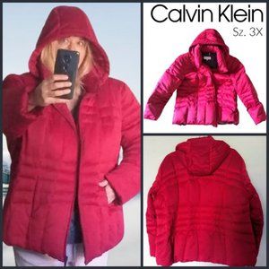 Calvin Klein Down Puffer Jacket - Red - Sz 3X